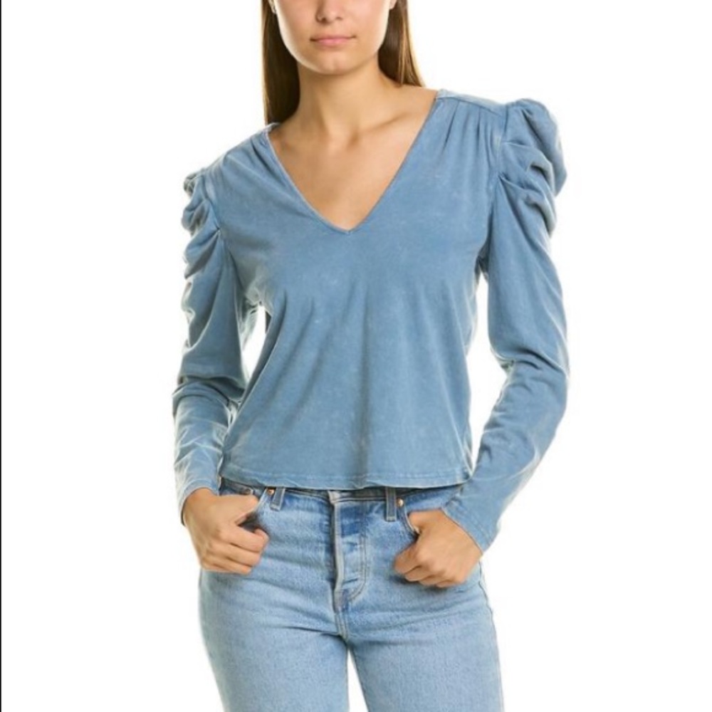 Avec Les Filles Puff Sleeve Long Sleeve Tee NWT (I)